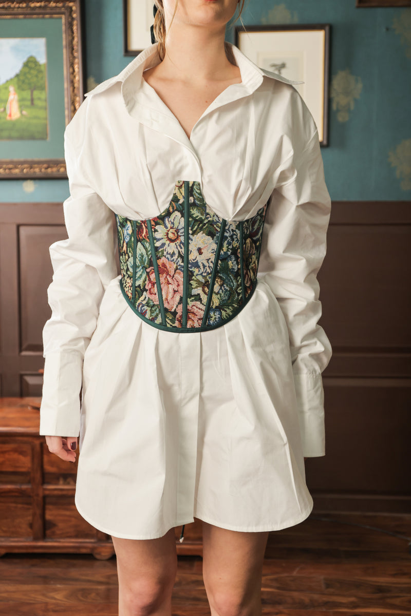 Label Muslin Noir Emerald Corset Shirt