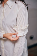 The Conscious Closet White Cold Pleated Shirt