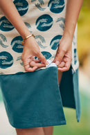 The Conscious Closet Blue Slate Wave Soul Long Detachable Dress