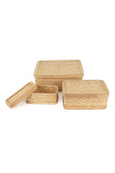 GreenKraft Sora Handcrafted Bamboo Rectangular Box - Set of 3