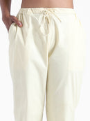 Livbio Organic Cotton & Natural Dyed Womens Lemon Yellow Color Slim Fit Pants
