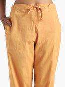 Livbio Organic Cotton & Naturally Dyed Hand Spun & Hand Woven Womens Pomo Orange Pants