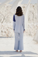 The Loom Art Steal Blue Co-ord (Set of 2) Handwoven Chanderi Silk Co-ord (Set of 2)