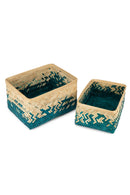 GreenKraft Pearl Handcrafted Bamboo Tray - Set of 2
