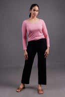 Carbontree Bamboo Women Wild Rose Full Sleeve Rib Top