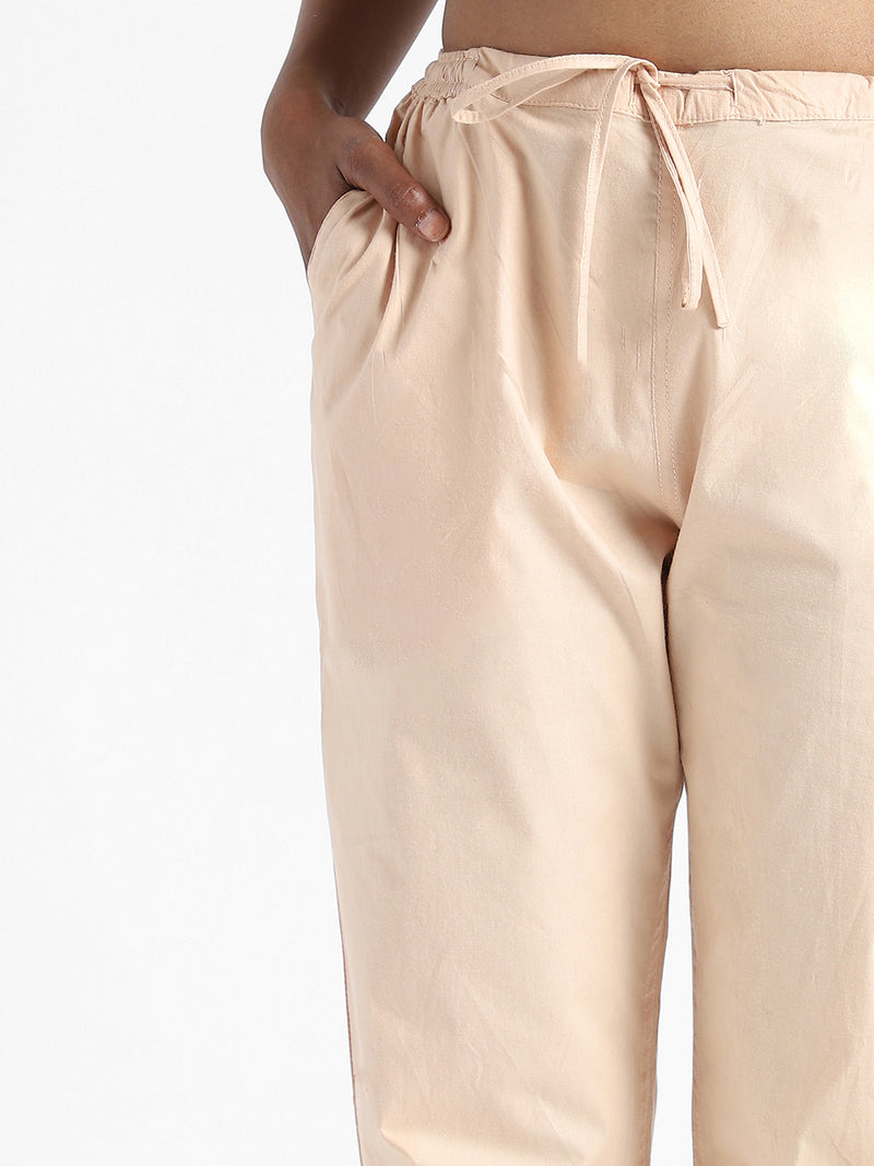 Livbio Organic Cotton & Natural Dyed Womens Sandal Wood Color Slim Fit Pants