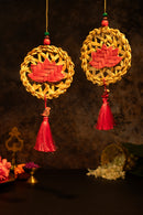 GreenKraft Chakra Lotus Handcrafted Banana Hanging - Set of 2