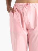 Livbio Organic Cotton & Natural Dyed Womens Rose Pink Color Slim Fit Pants