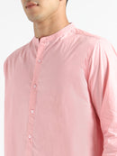 Livbio Organic Cotton & Naturally Dyed Mens Round Neck Pink Shirt