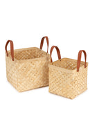 GreenKraft Eira Handcrafted Bamboo Basket - Set of 2
