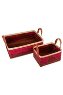 GreenKraft Blush Handcrafted Bamboo Tray - Set of 2