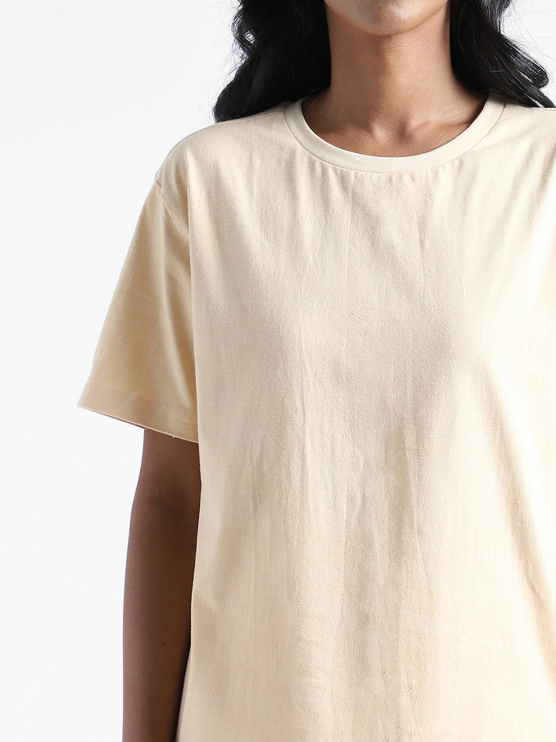 Livbio Organic Cotton & Naturally Dyed Rust Cream Women's T-shirt