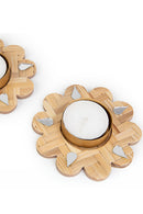 GreenKraft Marigold Handcrafted Bamboo Tea light Holder - Set of 5