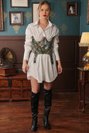 Label Muslin Sage Structure Corset Shirt