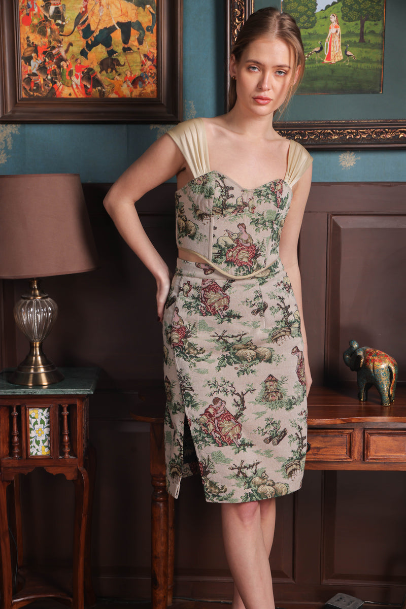 Label Muslin Ecru Etch Skirt Set