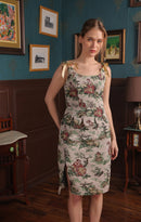 Label Muslin Sand Scrip Skirt Set