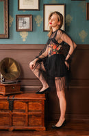 Label Muslin Midnight Ruffle Corset Dress Set