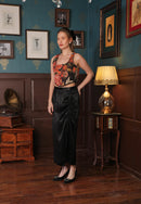 Label Muslin Luxe Noir Skirt Set