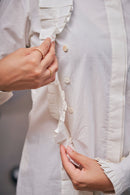 The Conscious Closet White Cold Pleated Shirt