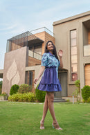 The Conscious Closet Blueberry Haze  Casper Leafy Detachable Dress