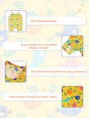 Greendigo Organic Cotton Pack of 1 Romper for Newborn Baby Girls - Yellow