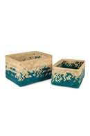 GreenKraft Pearl Handcrafted Bamboo Tray - Set of 2