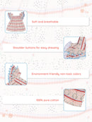 Greendigo Organic Cotton Pack of 1 Frock for Newborn Baby Girls - Pink