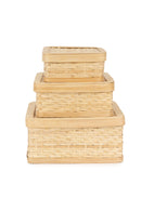 GreenKraft Sora Handcrafted Bamboo Square Box - Set of 3