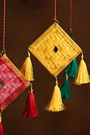 GreenKraft Patang Handcrafted Bamboo Door Hanging for Decor - Set of 3