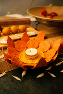 GreenKraft Lotus Handcrafted Bamboo Tealight Holder- Set of 2
