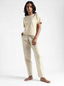 Livbio Organic Cotton & Natural Dyed Womens Henna Green Color Slim Fit Pants