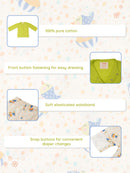 Greendigo Organic Cotton Pack of 2 Kurta and Pant for Newborn Baby Boys - Green