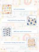 Greendigo Organic Cotton Pack of 2 Jhablas for Newborn Babies - White