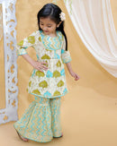 Kid’s Girls Pure Cotton Jaipur Block Printed Indian Ethnic Festive Party Wear Suit Sets