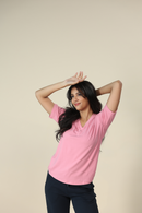 Carbontree Bamboo Women Wild Rose V Neck Tee