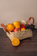 GreenKraft Avella Handcrafted Bamboo Basket with Handles - Set of 2
