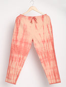Livbio Organic Cotton & Natural Tie & Dye Womens Sun Orange Color Slim Fit Pants