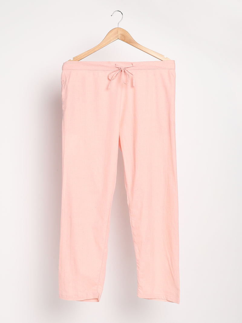 Livbio Organic Cotton & Naturally Dyed Hand Spun & Hand Woven Womens Rose Pink Pants