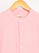 Livbio Organic Cotton & Naturally Dyed Mens Round Neck Pink Shirt