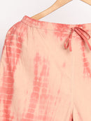 Livbio Organic Cotton & Natural Tie & Dye Womens Sun Orange Color Slim Fit Pants