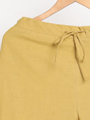 Livbio Organic Cotton & Naturally Dyed Hand Spun & Hand Woven Womens Turmeric Yellow Pants