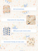 Greendigo Organic Cotton Pack of 3 Jhablas for Newborn Babies - White