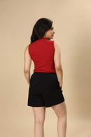 Carbontree Bamboo Women Bold Red Highneck Tank Top