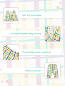 Greendigo Organic Cotton Pack of 2 Top and Pant for Newborn Baby Girls - Green, Yellow