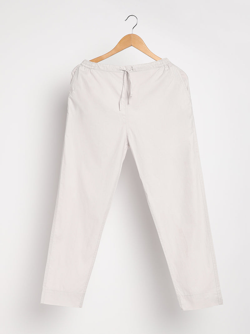 Livbio Organic Cotton & Natural Dyed Womens Ash Grey Color Slim Fit Pants