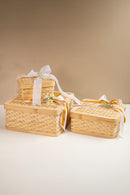 GreenKraft Sora Handcrafted Bamboo Square Box - Set of 3