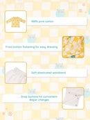 Greendigo Organic Cotton Pack of 2 Kurta and Pant for Newborn Baby Boys - Yellow