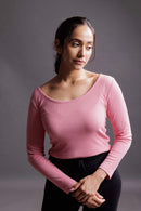 Carbontree Bamboo Women Wild Rose Full Sleeve Rib Top