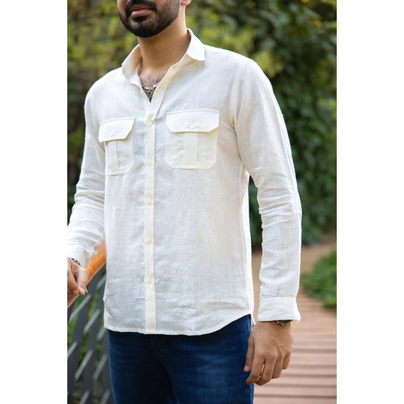 Linen Patch pocket shirt