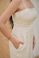 The Conscious Closet White Rock and Congo Brown Rock Shadow Jumpsuit